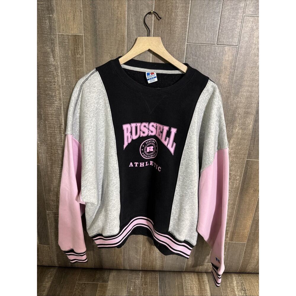 Russell Athletic Women's Crewneck Pullover M Sweatshirt Black/Pink/Gray‎